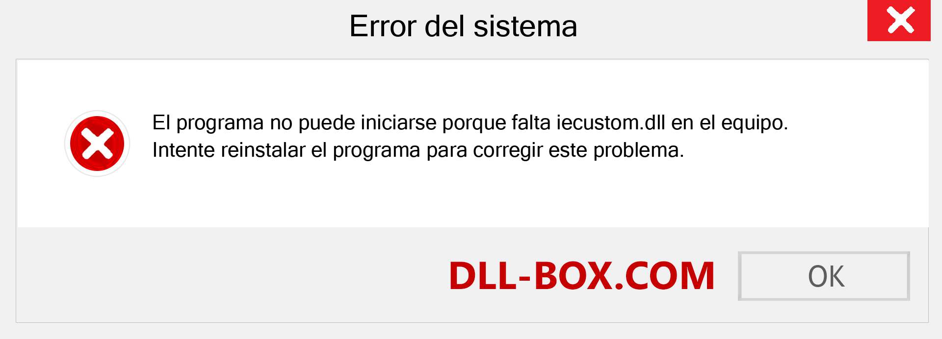 ¿Falta el archivo iecustom.dll ?. Descargar para Windows 7, 8, 10 - Corregir iecustom dll Missing Error en Windows, fotos, imágenes